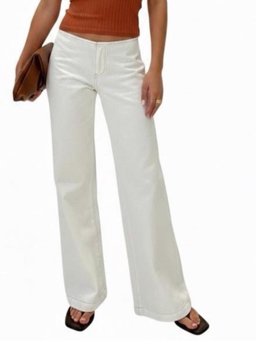 Princess Polly Buenos No Waist Low Rise Straight Leg Jeans in White - Picture 8 of 8